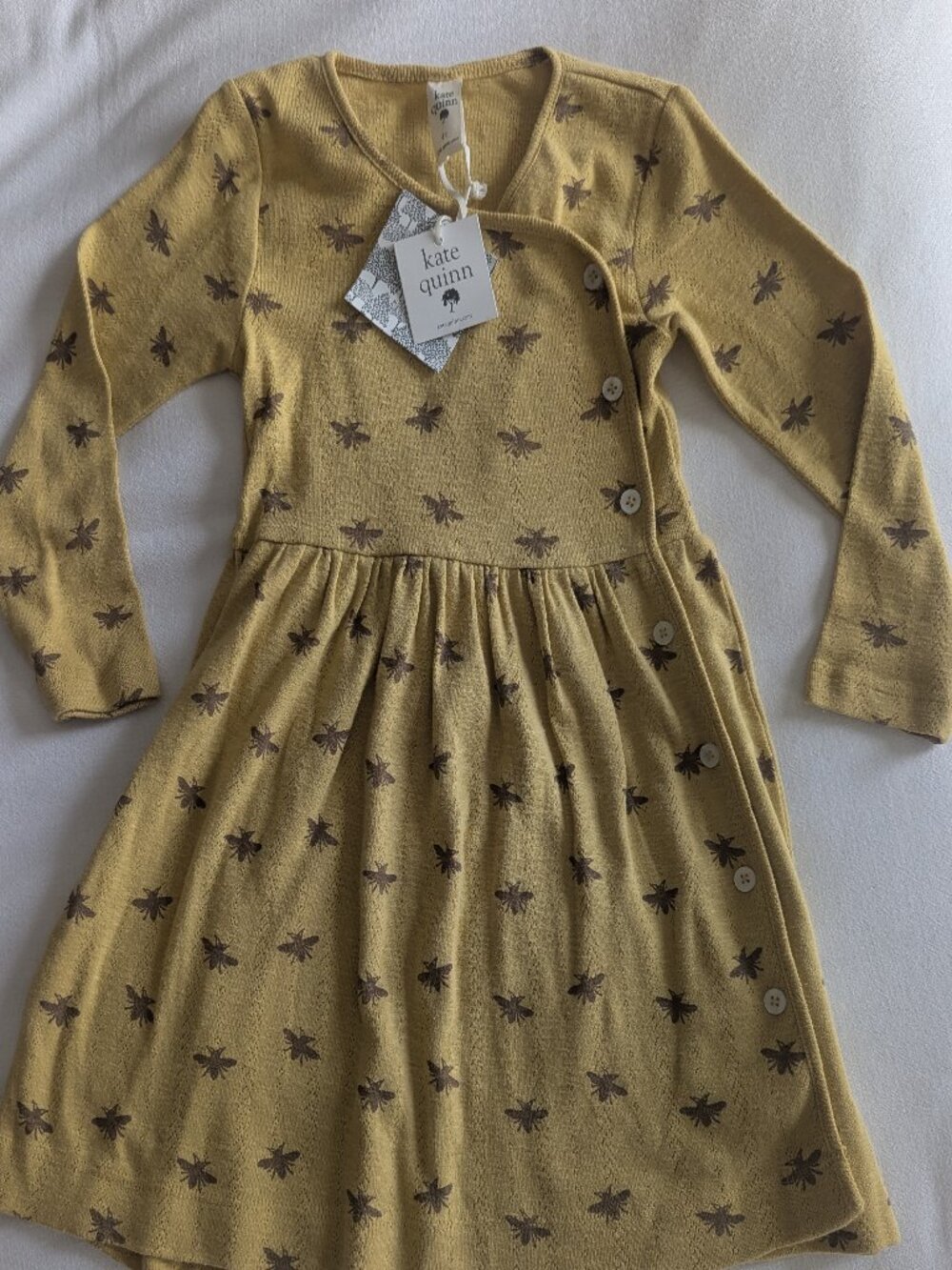 NWT Kate Quinn Bee Long-Sleeve Cotton Dress | 4T